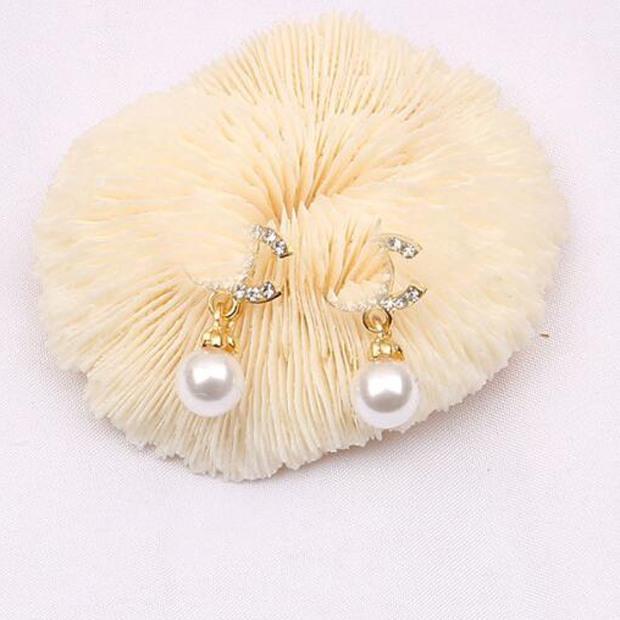 

22ss 20style Design Classic Letter Stud Long Dangle Drop Earrings Heart Pearl Crystal Rhinestone Wedding Party Jewelry Accessories