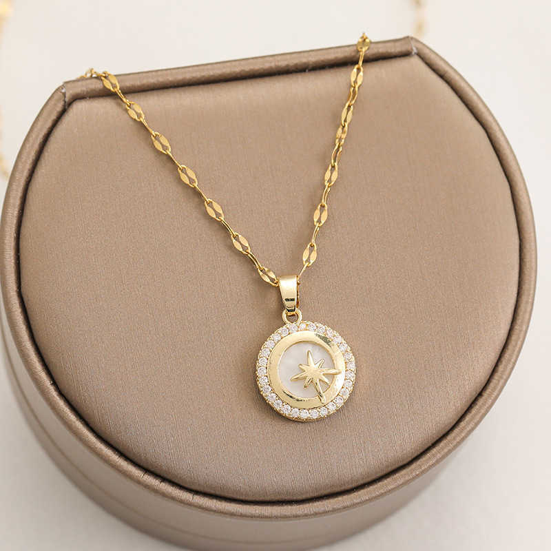 Chirstmas Animals Necklaces Crystal Tungsten Pendant Yin Yang Charm Plated Mustache Pure Gold Jewelry-image-749617155