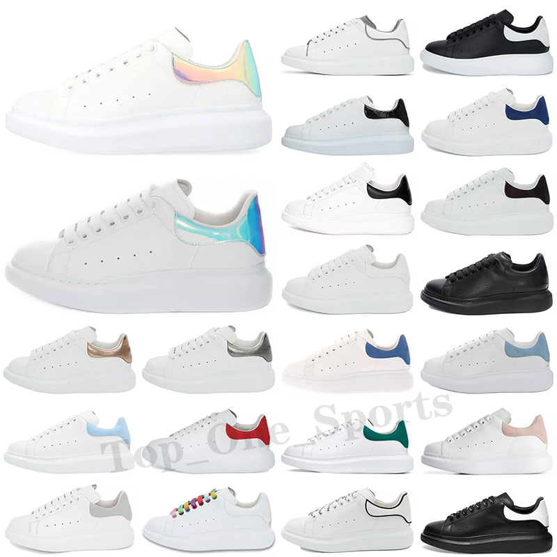 McQueen Designer Chaussures décontractées blanches en cuir noir Velvet en daim Espadrilles