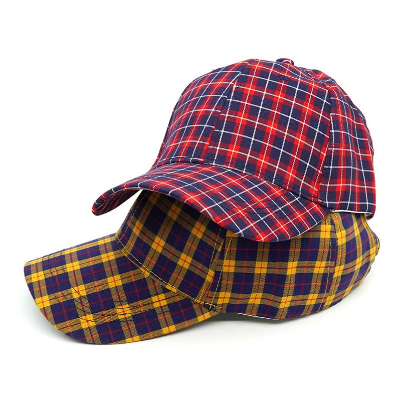 

Ball Caps Fashion Plaid Print Baseball Men Women Outdoor Sun Hat Hip Hop Adjustable Snapback FemaleBall, Green