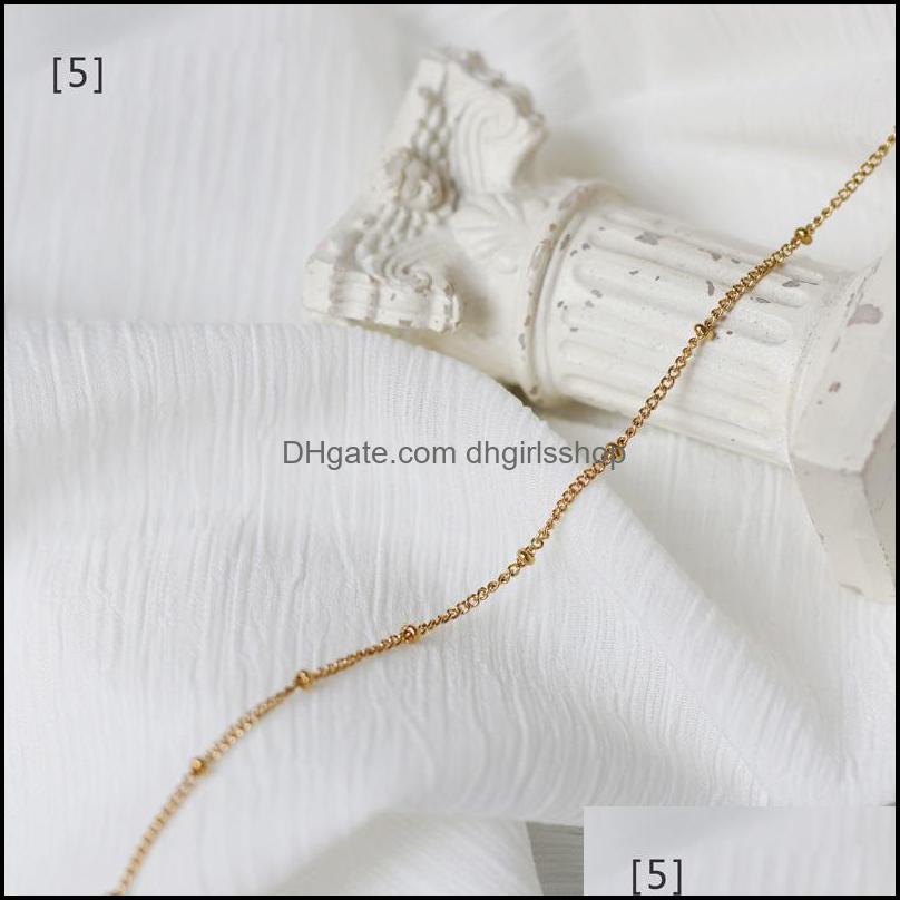 

Chains Necklaces Pendants Jewelry 316L Stainless Steel Not Fade Initial Necklace For Women Bamboo O Shape Beads Twist Link Ch Dh2Jz