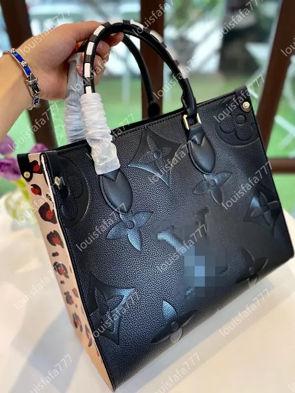 

Designer Bags Women ONTHEGO handbags braided cowhide leather Wild at Heart leopard-print luxury Handbag Purse Tote Shoulder bag LVs YSLs louiseity viutonity, Brown