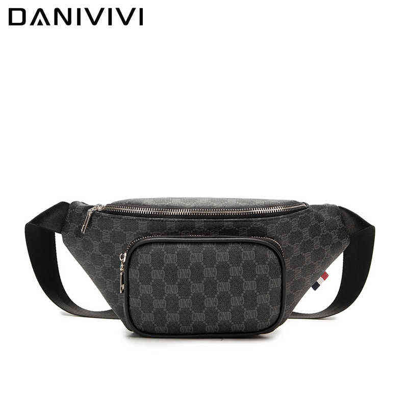 

Fashion Belt Bag For Men Fanny Pack Waist Crossbody Wallets Leather Waterproof Signs Print Phone Pouch 220610, Red