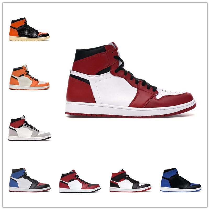 Chaussures de créateurs Authentique Jumpman 1 1S Baskets Hommes Basketball Paris Blanc Lait de Coco Sufaces Lumière Chat Noir Foncé Moka Fraterni