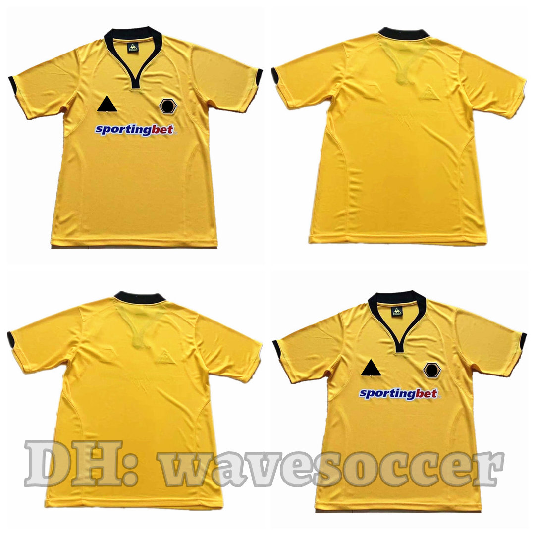 

09 10 yellow home Soccer Jerseys Retro maillot classic vintage camisetas football shirts Uniforms men wolvesss