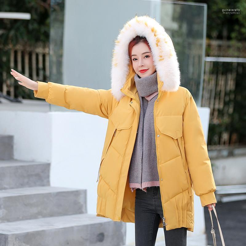 

Women's Down & Parkas KUYOMENS Autumn Gloosy Parka Coat Fashion Pocket Winter Jacket For Women 2022 Solid Casual Hooded With Fur Collar Guin, Black