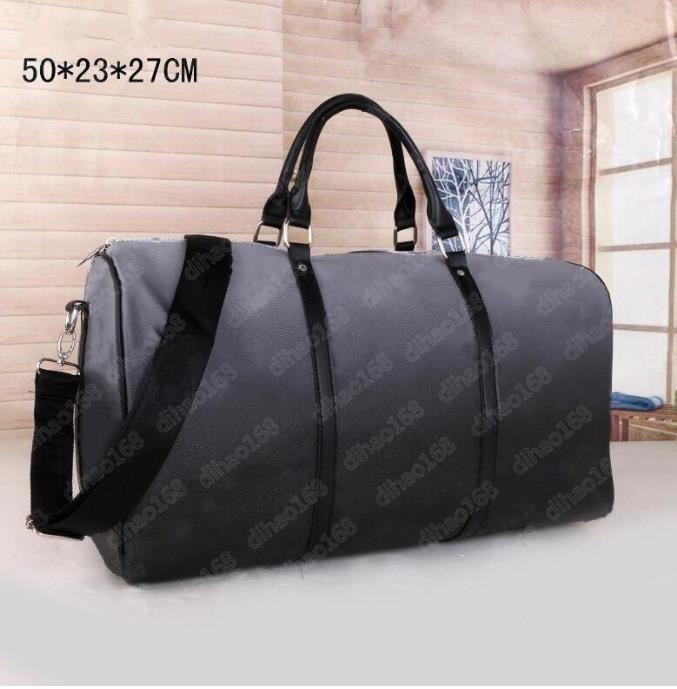 

High quality gradient color fashion travel bag big flower men women duffle leather luggage handbags large capacity sport letter print
