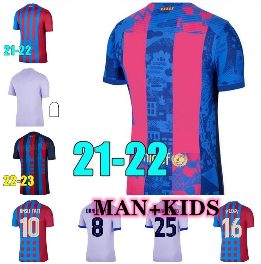 

21 22 23 ADAMA PEDRI GAVI soccer jersey FC FERRAN camiseta de futbol 2021 2022 2023 ANSU FATI F.DE JONG DEST football shirt MEMPHIS DAVI ALVES kits men kids sets