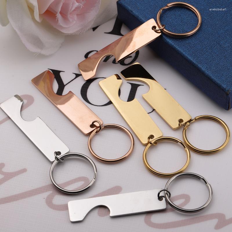 

Keychains 100% Stainless Steel Puzzle Keychain Blanks For Engrave Gold/Rose Gold/Silver Color Metal Jigsaw High Polished 10pair Enek22