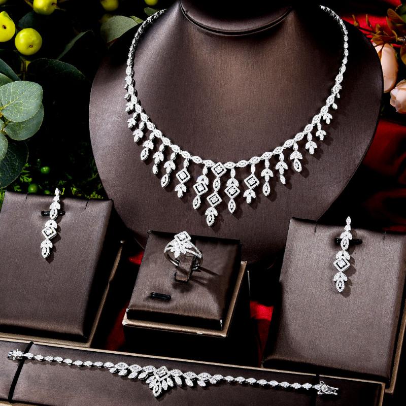 

Earrings & Necklace Big Fashion 4PCS Luxury Bowknots African Jewelry Sets For Women Wedding Party 2022 Dubai Bridal SetsEarrings EarringsEar, As pic