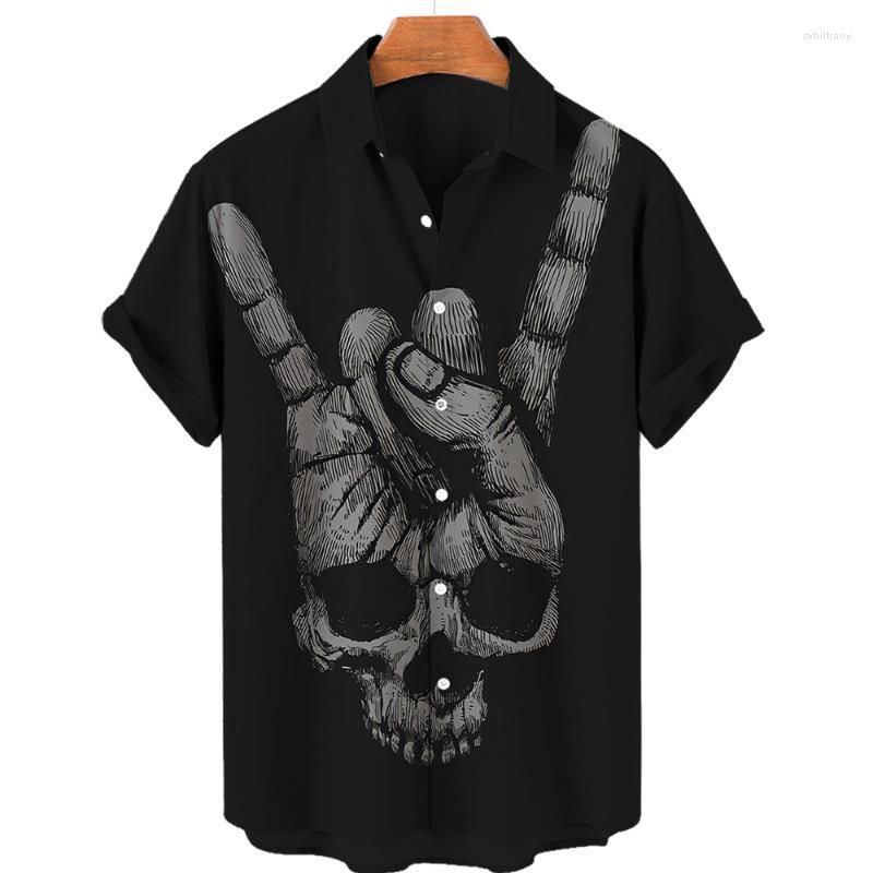 

Men's Dress Shirts Skull Hd Print 3d For Men Summer Casual Hip-hop Hawaiian Shirt Loose Breathable Top Micro-elastic Oversized TshirtMen's S, Ofsm-01078