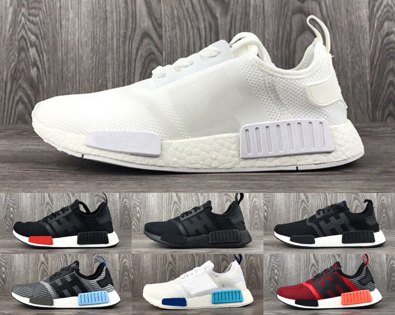 

designer named mens sports running shoes human race primeknit trainers r1 japan triple black white sneakers monochrome lush red blanch blue, Color 10