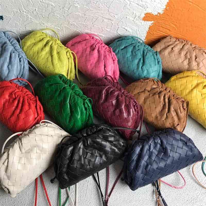 

Luxurys Venetas Bottegas Handbags Women's Leather Woven Cloud Pleated Dumpling Mini One Shoulder Messenger Small Square Bag