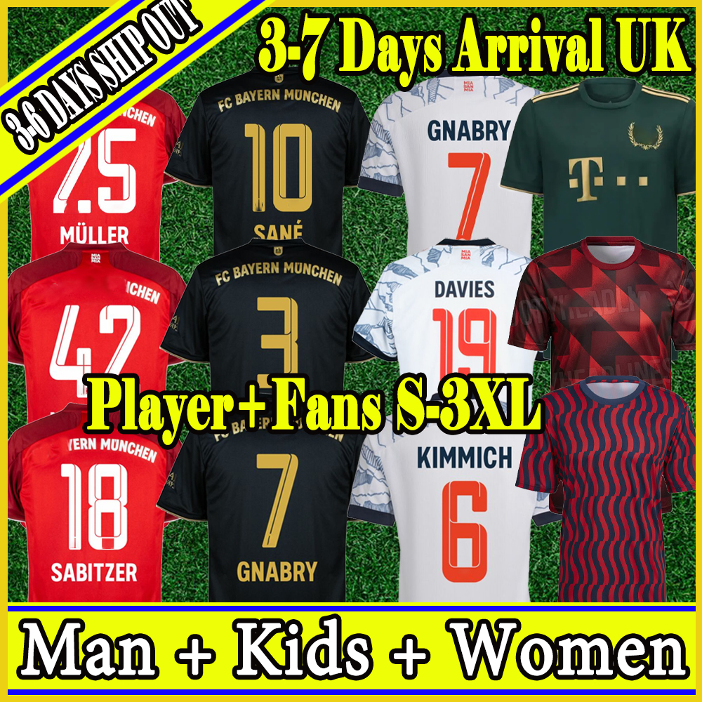 

16-4XL Adultos y niños 21 22 23 Bayern Kit Munich Soccer Jerseys Lewandowski 2022 2023 Hernández COUTINHO NIÑO adultos Uniformes Completo Fútbol 10 Champions, 21-22-kids-home