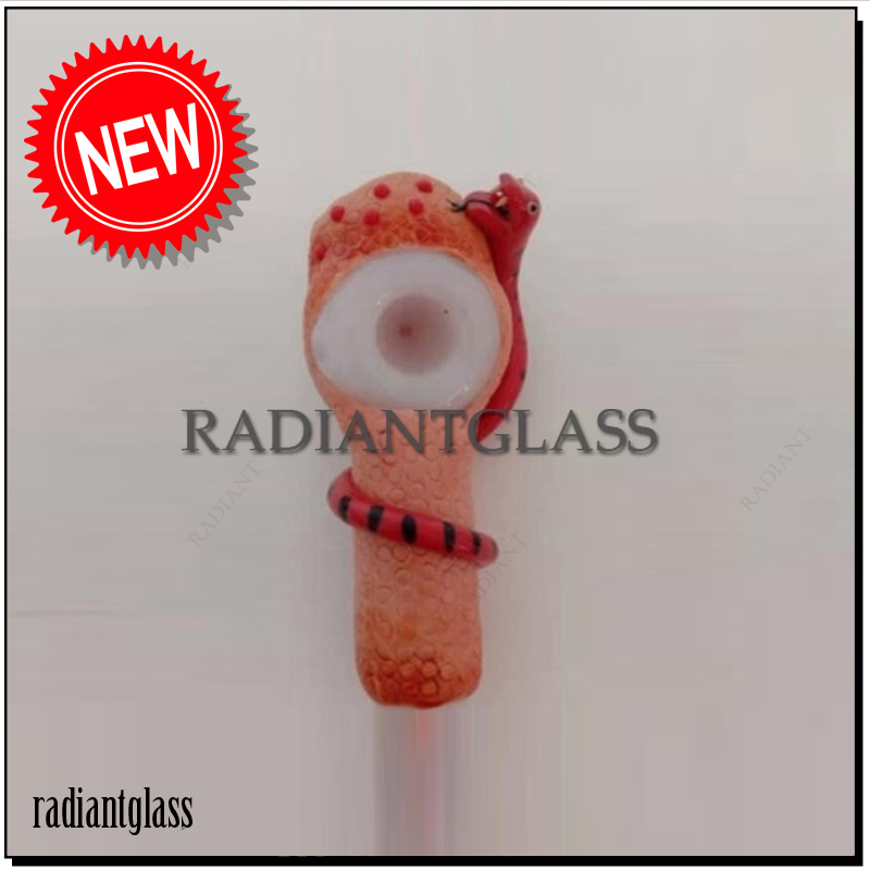 

4 inch 3D Mini Glass Smoking Pipe Tobacco Hand Pipes Spoon Cigarette Tubes Novelty Pipe Handmade