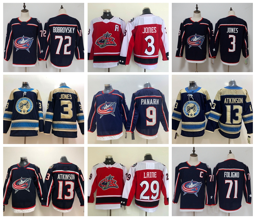 

Hockey Jerseys Columbus''Blue''Jackets 3 Seth Jones 71 Nick Foligno 72 Bobrovsky 29 Patrik Laine 9 Panarin 13 Atkinson men women youth 527, As