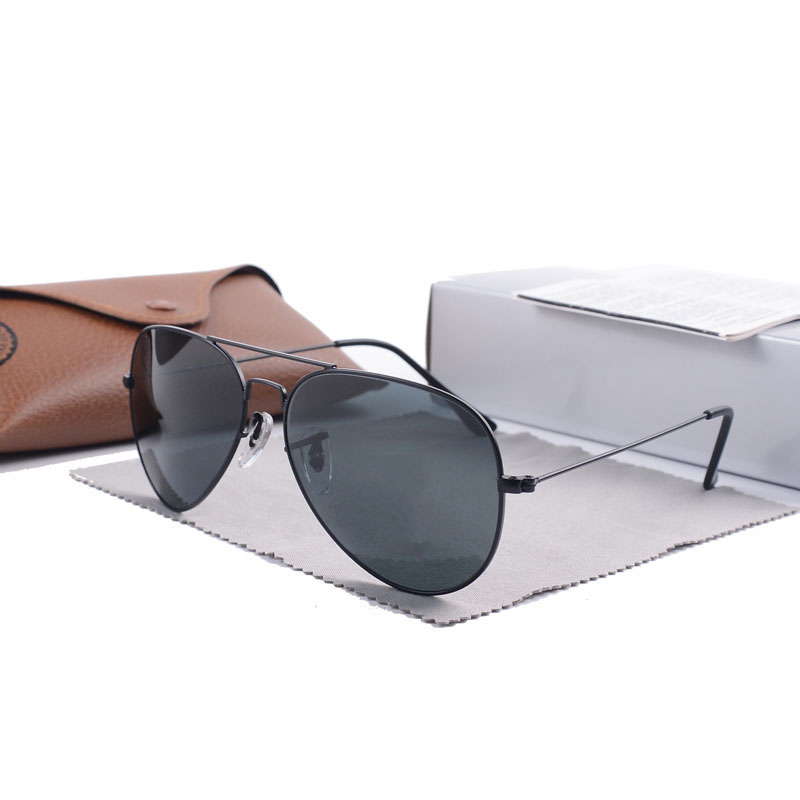 

Luxury brand round women sunglasses glass lens Metal frame 3025 3026 high-quality Pilot 58MM 62MM aviator