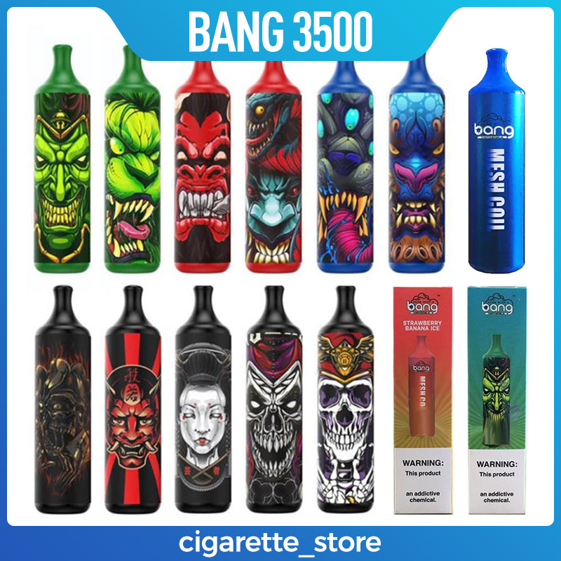 

Bang Mesh Coil 3500 Puffs E cigarette electronics Disposable vape Batteries 10ml Pre-Filled Pods Cartridges Vaporizers 1400mAh Power Battery vapes pen Lio Boom Elf
