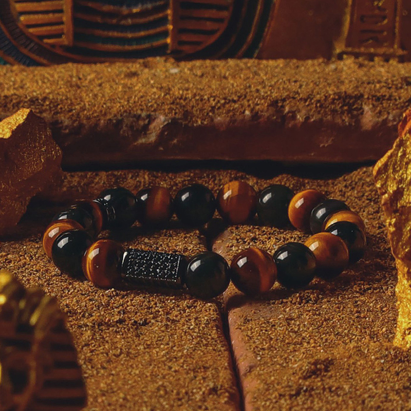Nature Tiger Eye Stone Bracelets Men Copper Cube Cubic Zircon Charm Bracelets Energy Stone Reiki Soul Jewelry New Pulsera Hombre-image-775305673