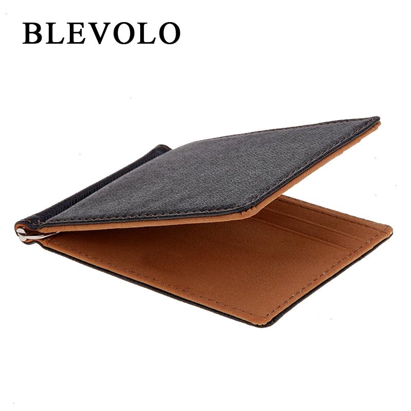 

Men Wallet Short Skin Wallets Pu Leather Money Clips Sollid Thin 4 Colors, A style gray