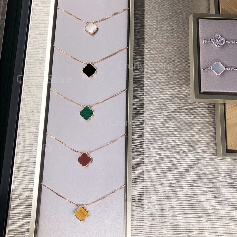 

Elegant Brand Classic 4/Four Leaf Clover Necklaces Pendants Mother-of-Pearl Stainless Steel Plated 18K for Women&Girls Engagement Jewelry Gift Top Quality van