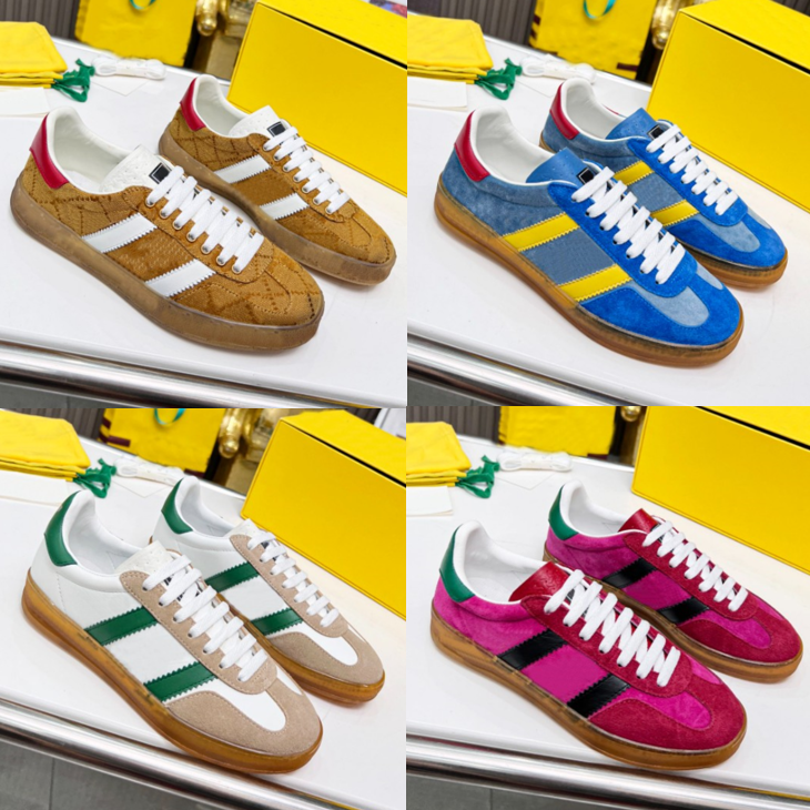 

Designer Shoes Mens Women Gazelle Sneakers Velvet Patchwork Retro Trainers Co-branded Ladies Sneaker Embroidered Letters Canvas Shoes
