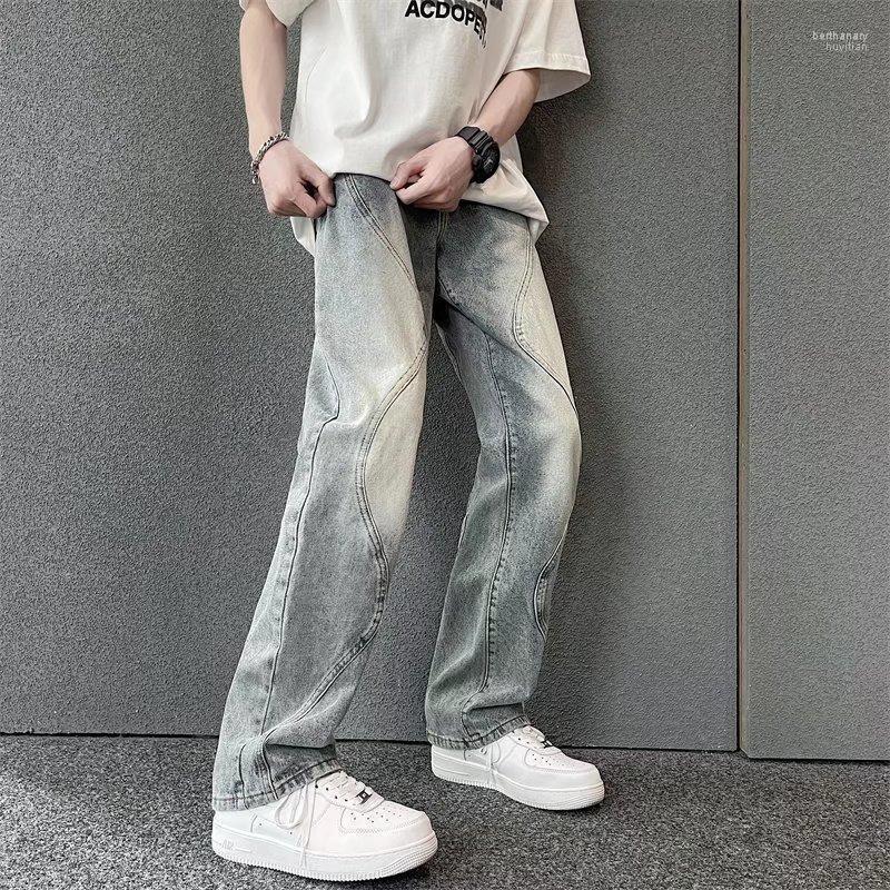 

Men' Jeans Men' Bottoms 2022 Straight Foot Summer Tide Versatile Trend Loose Pants Youth Bert22, Blue