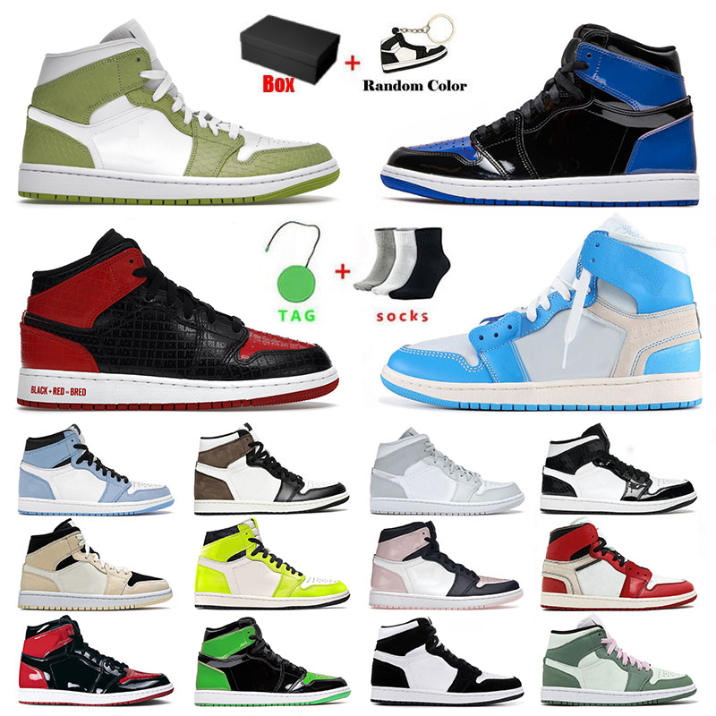 

With Box Jumpman 1 1s Basketball Shoes For Men Women Designer Sneakers High Green Python OG Mocha Cactus Jack Mid Dutch Green Trainers Big Size Us 12, B21 36-46 dios