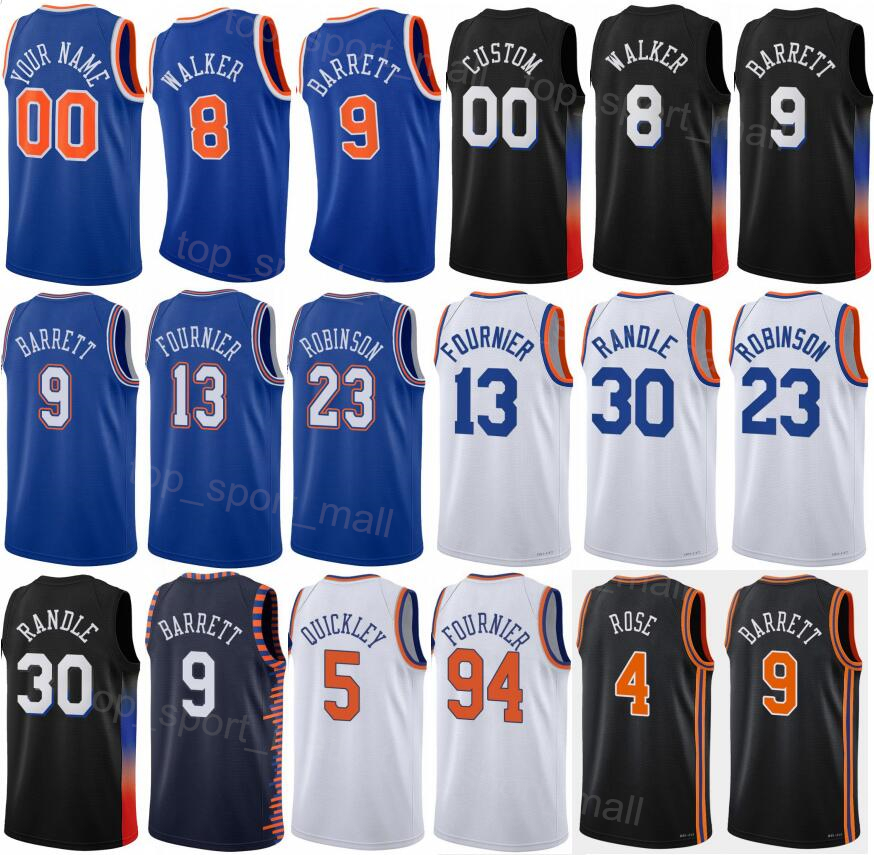 

Screen Printed Draft Pick Basketball Ousmane Dieng Jersey Trevor Keels Julius Randle 30 RJ Barrett 9 Derrick Rose 4 Evan Fournier Mitchell Robinson Man Woman Youth, Navy blue