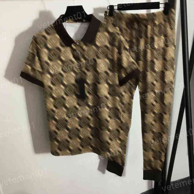 

Womens Two Piece Pants Ver..s Portrait Plaid Polo Shirt And Casual Pants 2 Piece Sets High Quality Fashion Designer Women Tracksuits 0912