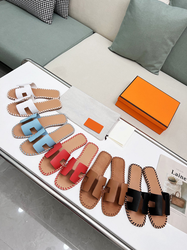 

2022 Women's Oran Sandals Oasis Slippers H calfskin insole rubber sole indoor Sandal Summer Designer Luxury Fashion Ladies Beach Flat Flip Flops With Box, Customized