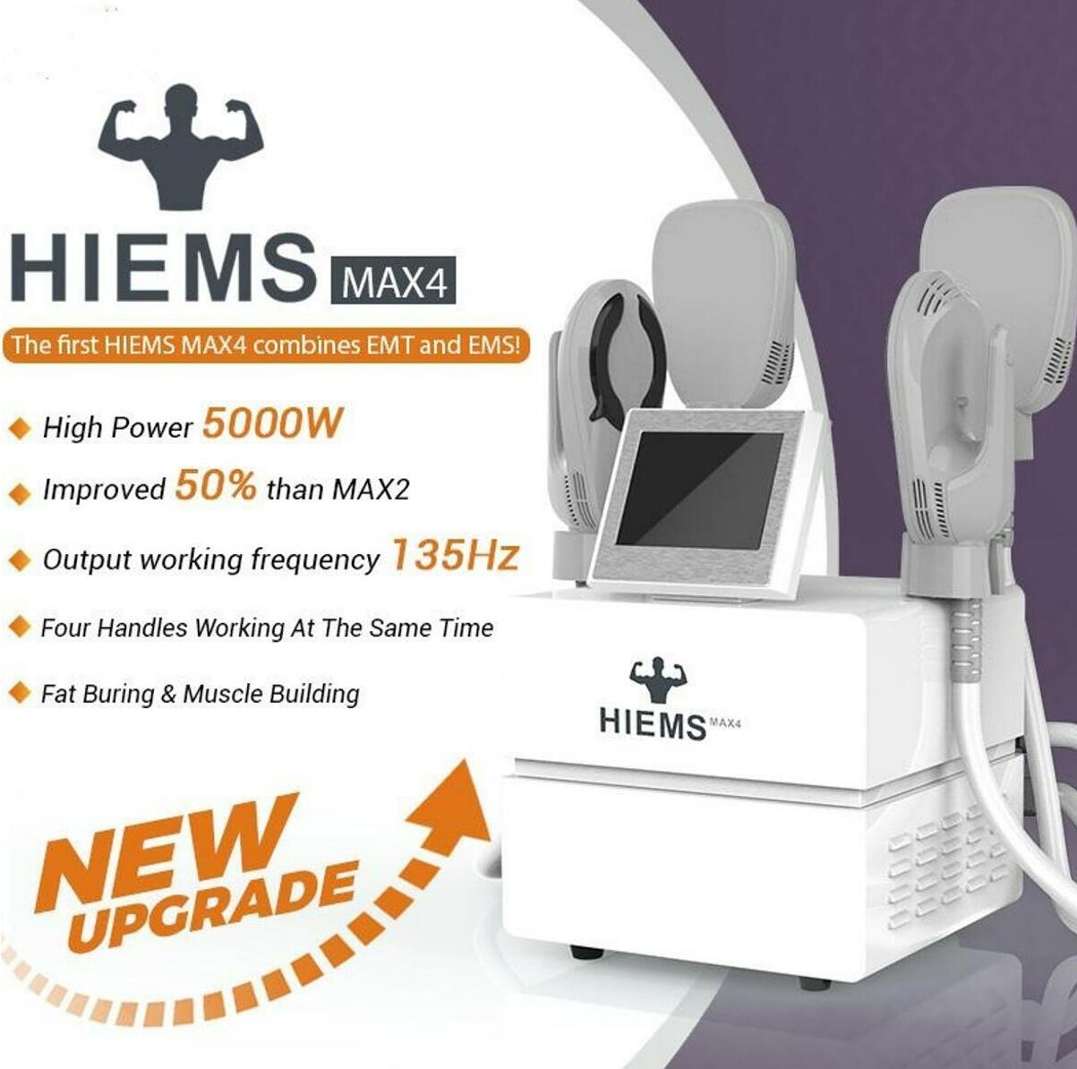 New technology EMS Slimming Machine 50HZ Belo Abdomen Thighs Fat Removal Burning body stimulator with 4 handles and Rf weight loss fat reduce bui