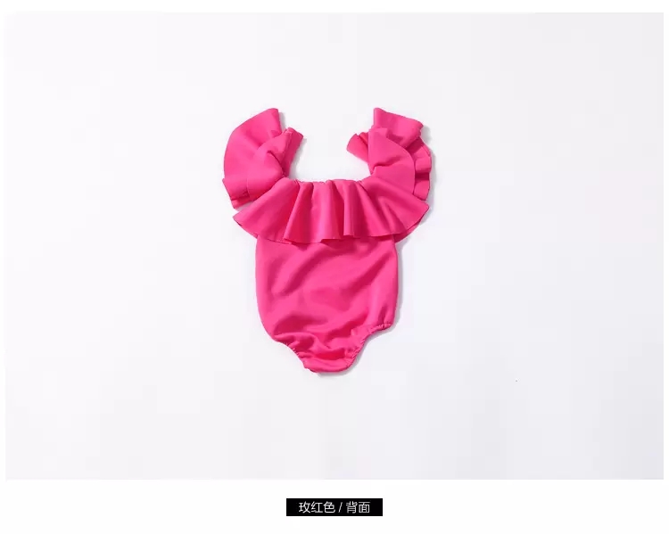 

2019 INS Baby girls ruffle Off Shoulder romper cotton infant Strapless Jumpsuits summer Fashion Boutique kids Climbing clothes, Mix colors;pls message