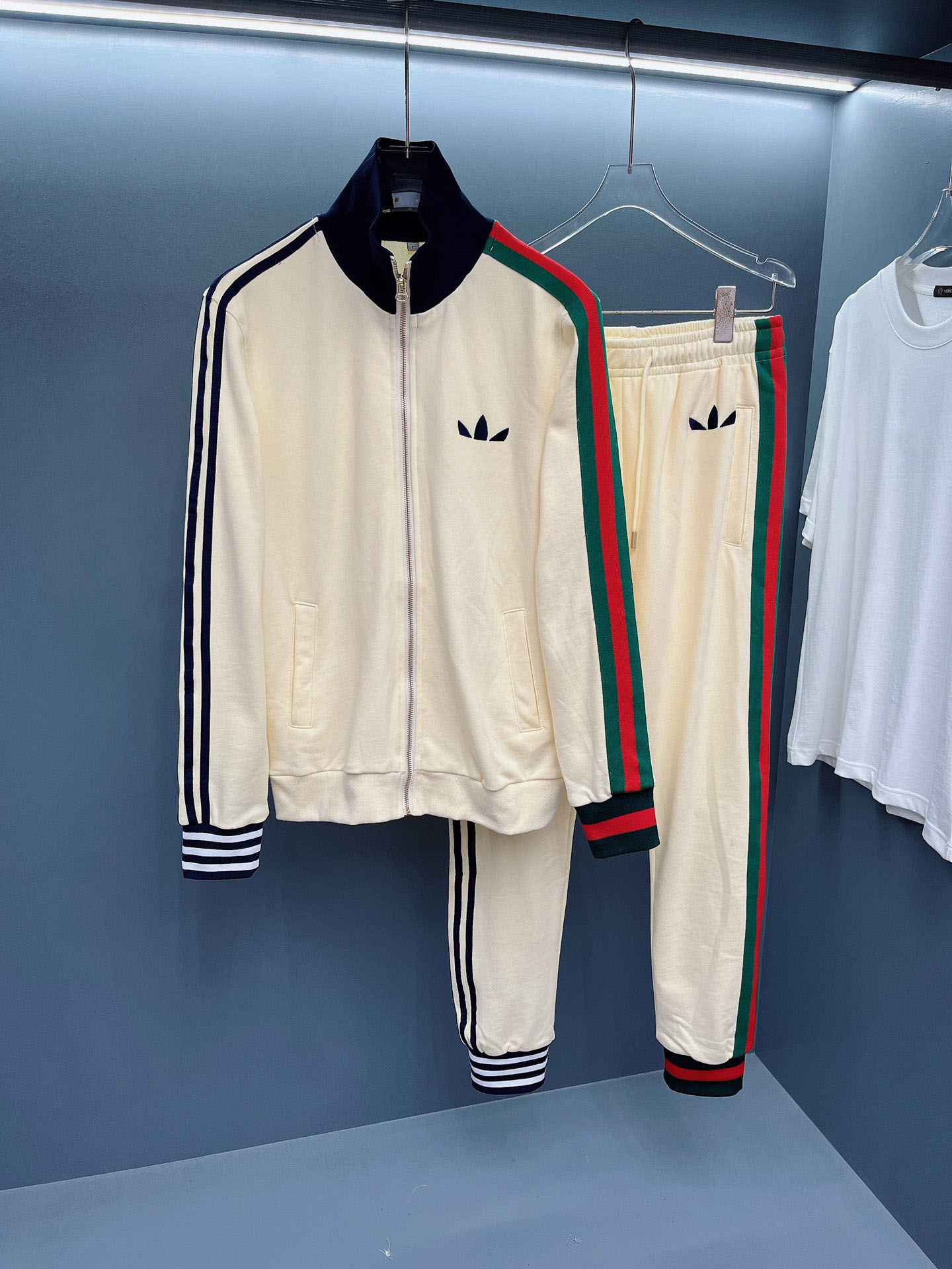 

Men's plus size Outerwear & Coats Sizehoodies hoodies suit hooded casual fashion color stripe printing Asian size wild breathable long sleeve a set 4ER