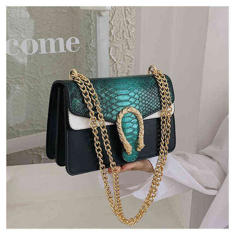 

Handbags Outlet Crocodile pattern premium women's temperament chain Shoulder Bag 2022 new summer style one shoulder diagonal bag, Black