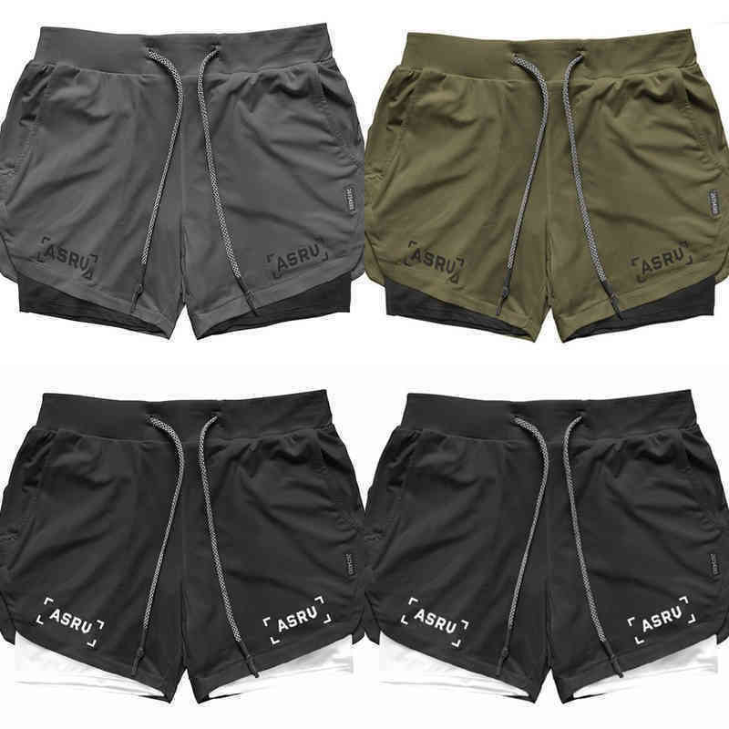 

Asrv Mens Running Shorts Sports Pant Male Double-deck Quick Drying Men Trousers Jogging Gym Short Pants Mans Summer Casual R30