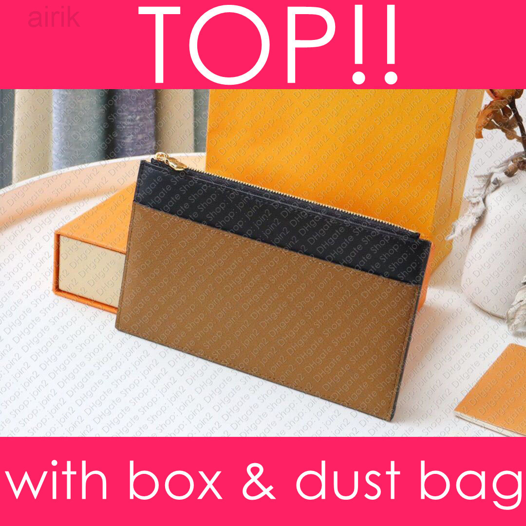 

M80348 PORTE MONNAIE SLIM PURSE Cell Phone Clutch Wallet M80390 Designer Womens Zipped Coin Key Pouch Card Holder Cardholder Pochette, Mono reverse canvas