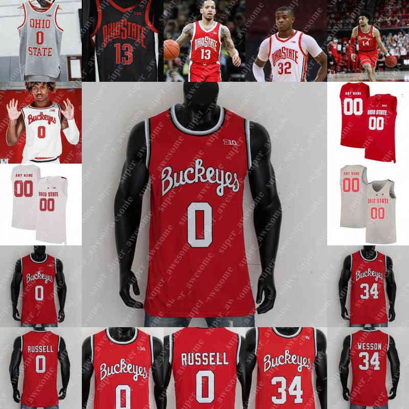 

Ohio State Buckeyes Basketball Jersey E.J. Liddell Justice Sueing CJ Walker Kyle Young Justin Ahrens Zed Key Seth Towns Musa Jallow 0, Gray turn back