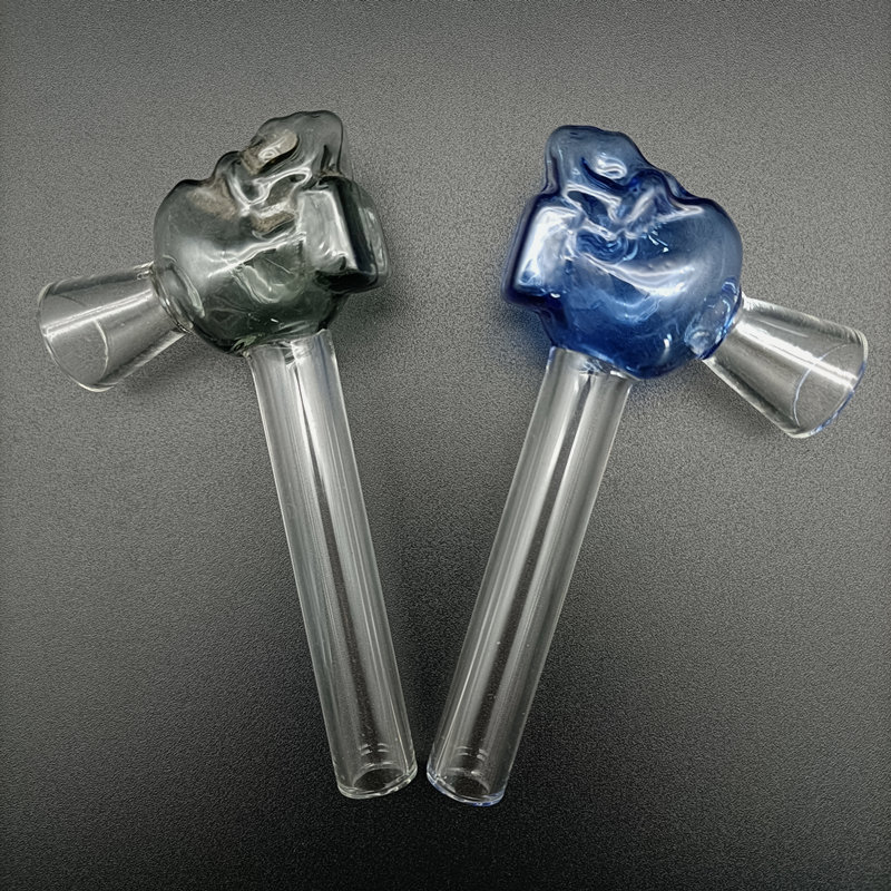 

Glass Pipe Smoking Nail Pipes Transparent Skull Head Dry Herb Tobacco Handle Tube Thick Pyrex Hand Pipe Trumpet Style