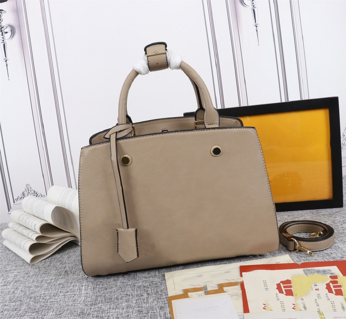 

new famous fashion women high capacity bags lady pu leather handbags bags purse shoulder tote bag female 45499, Khaki