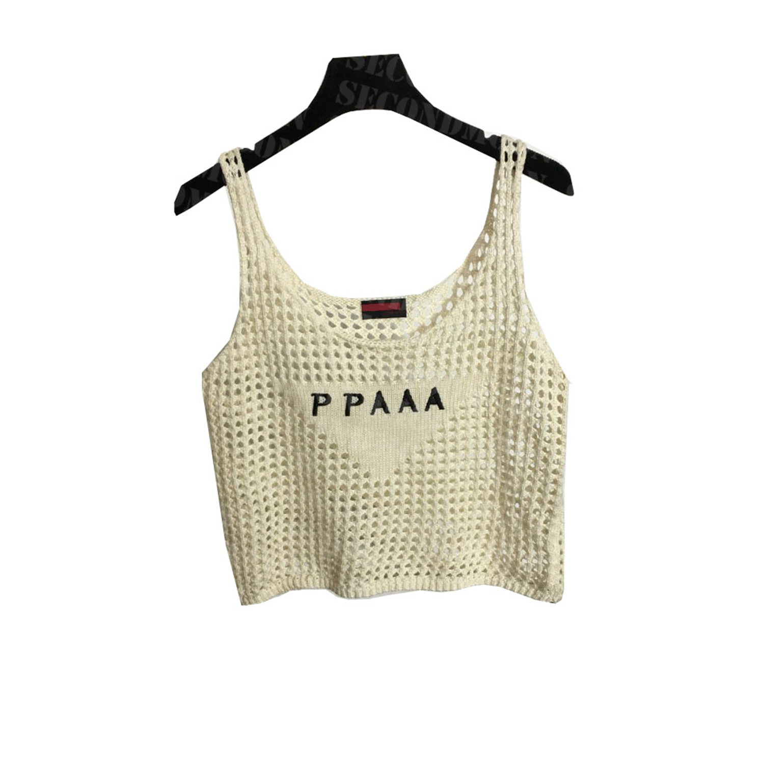 

Women Sexy Hollow Tanks Summer Breathable Knitted Vest Designer Sleeveless Tops Letter Embroidery Casual Vests, Beige