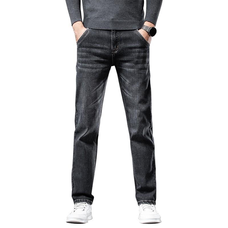 

Men's Jeans Autumn Classic Style Smoky Gray Fashion Casual Denim Pants Male Brand Trousers Blue Men Regular Fit Stretch JeansMen's