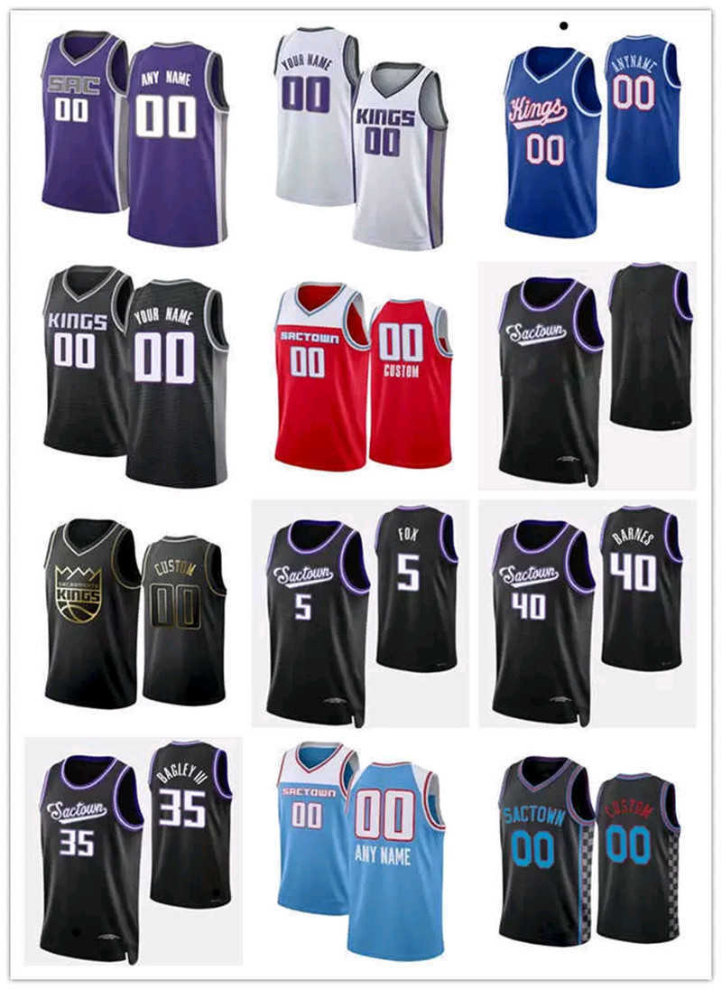 

75th Custom Mens Womens Sacramento''Kings''22 Richaun Holmes 3 Terence Davis II 0 Tyrese Haliburton 8 Maurice Harkless Basketball Jerseys, Color