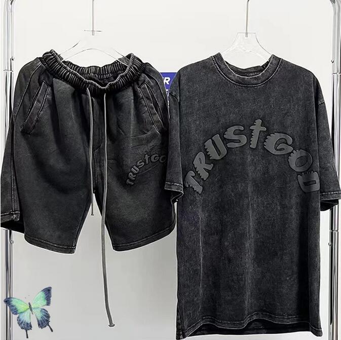 

22SS Vintage Black Do Old Foam Short Sleeve T-Shirt Tees Tops