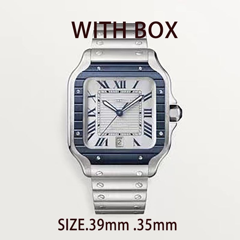 

Mens Watch Ladies Same Size 39mm 35mm Square 904L Stainless Steel Strap Automatic Mechanical Movement Sapphire Water Resistant Watchs, Colour19
