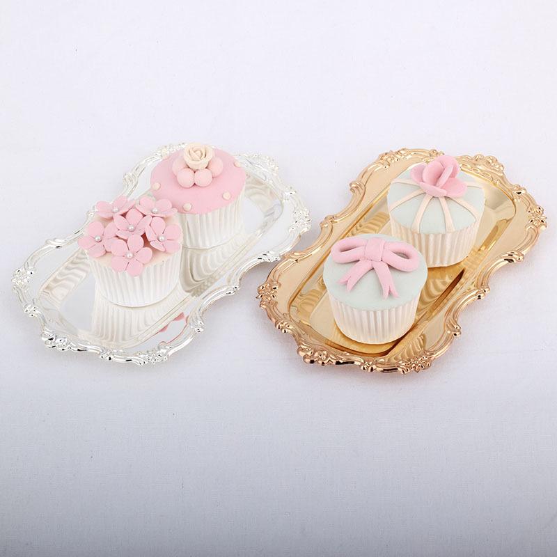 

Other Bakeware 5pcs/ Lot Square Tray Napkin Dish Thickened Metal Multifunctional Cake Pan Fruit Plate Dessert