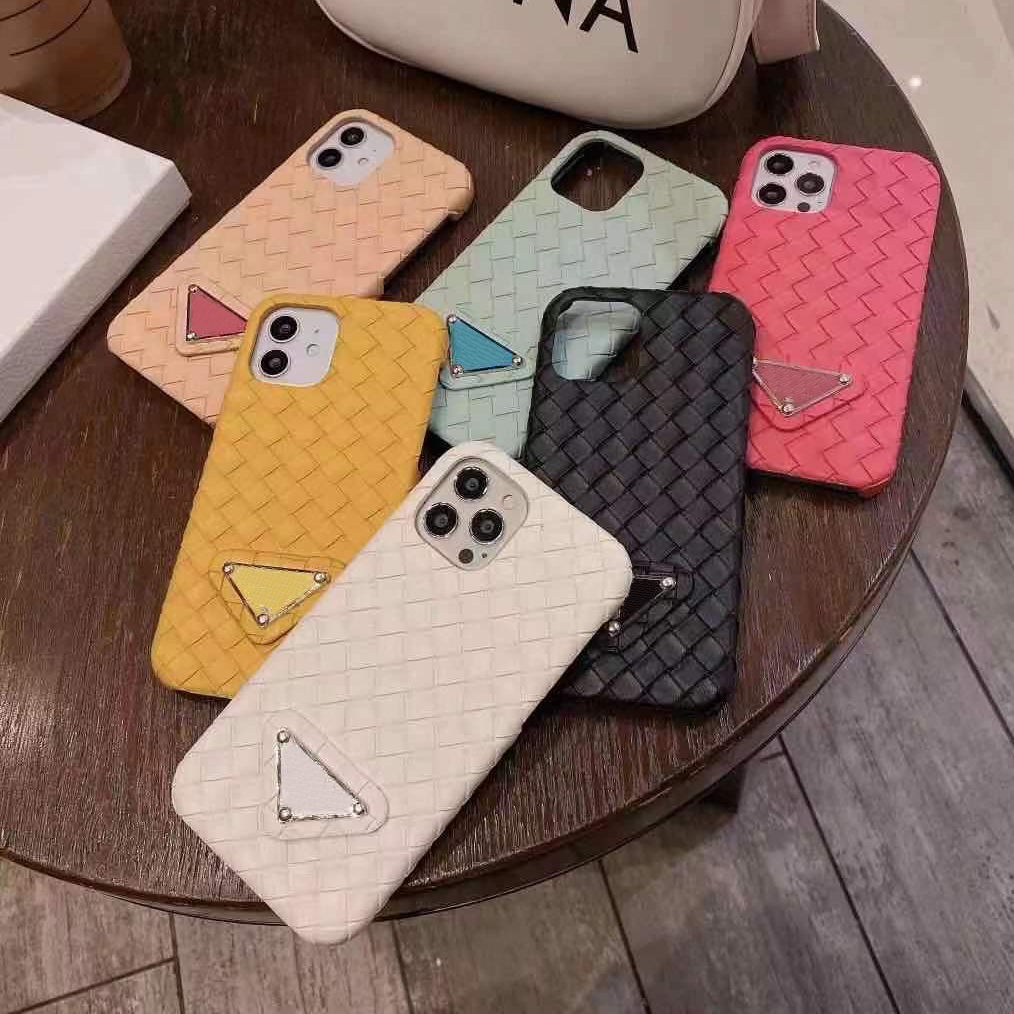 

Shockproof Phones Cases 6 Colors Braided Pattern Phone Case Luxury Designer Mens Womens For iPhone 13 11 12 pro 7 8 X XS High Quality, Yellow