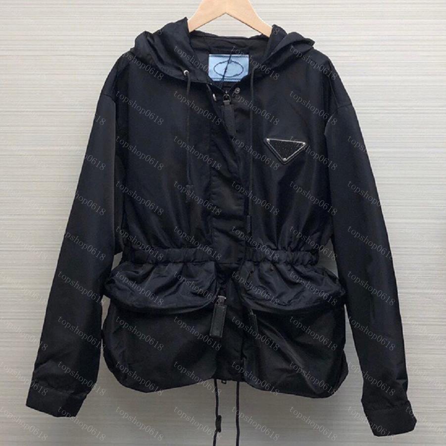 

2021 Designer Womens Jacket Spring Autumn Coat Windrunner Fashion Hooded Jackets Sports Windbreaker Casual Zipper Women's Trench Coats, Black