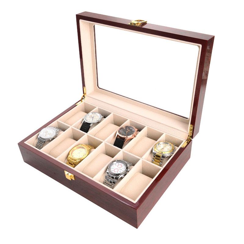 

Watch Boxes & Cases Lacquer Wood Box 12-digit 6-digit 10-digit Custom Storage Gift Travel Stora, Black;blue