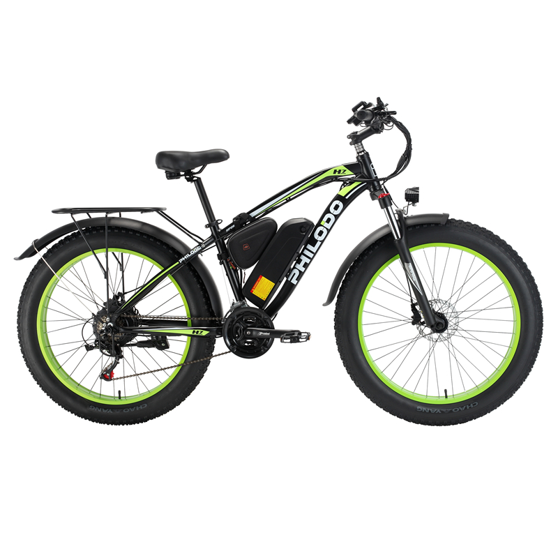 

UK Stock 26 Inch 1000W Powerful Electric Bicycle Hydraulic Brake Electric Mountain Bike for Adult 50km/h 13AH Battery Ebike Fat Tire e-bike 21 Speed, Black green